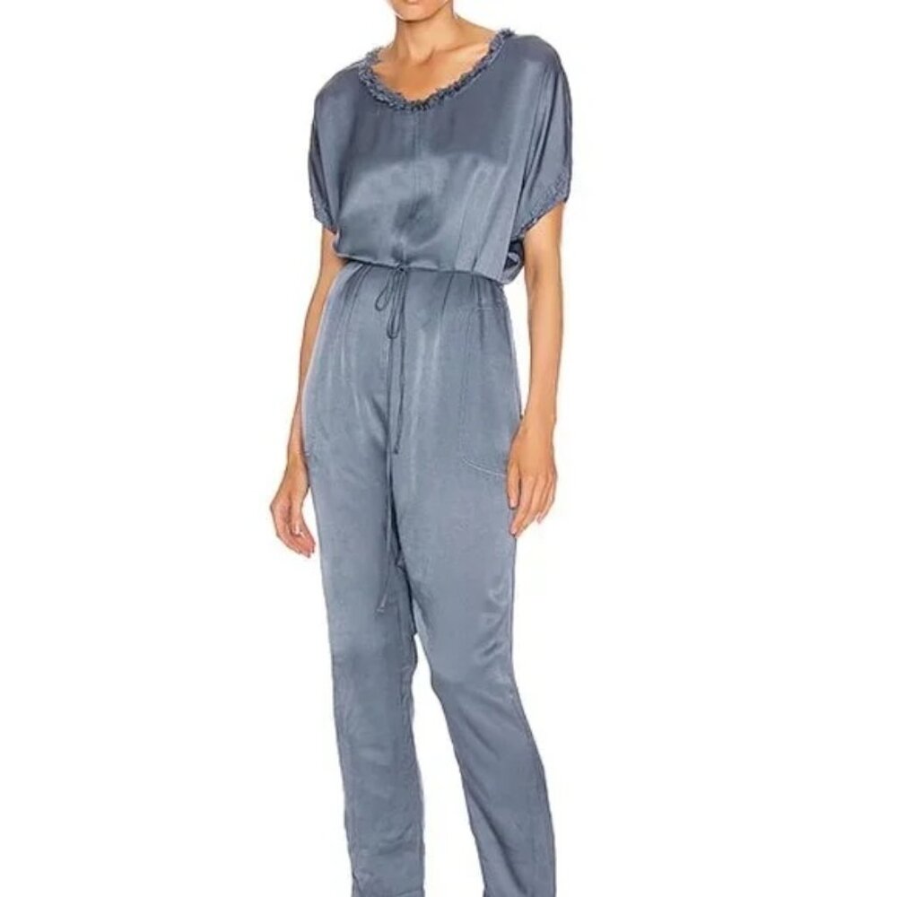 RAQUEL ALLEGRA - 0 - Blue Jumpsuit with Pockets